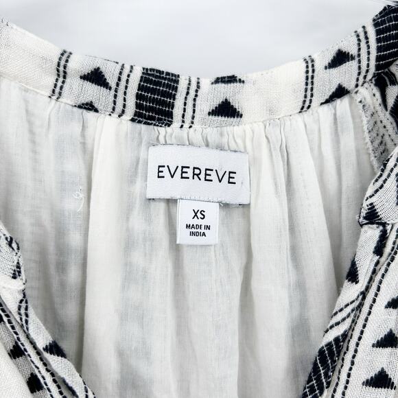 Evereve Carolina Black & Ivory Aztec Stripe Tiered Mini Dress Womens Size XS - Picture 7 of 12